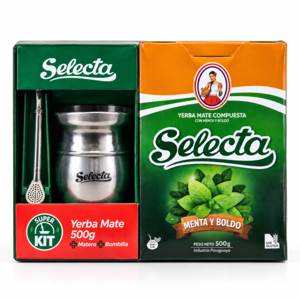 Super Kit Selecta Menta y Boldo 500 g + Matero + Bombilla